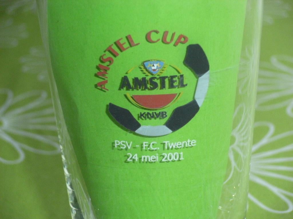 Amstel Cup / PSV - FC Twente 24 mei 2001 bierglas, Ophalen of Verzenden, Zo goed als nieuw, PSV, Overige typen