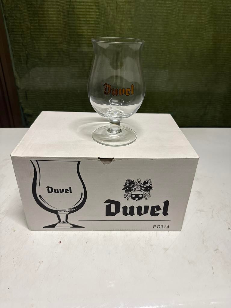 6 authentieke Duvel glazen in doos, Verzamelen, Biermerken, Ophalen of Verzenden, Glas of Glazen, Duvel