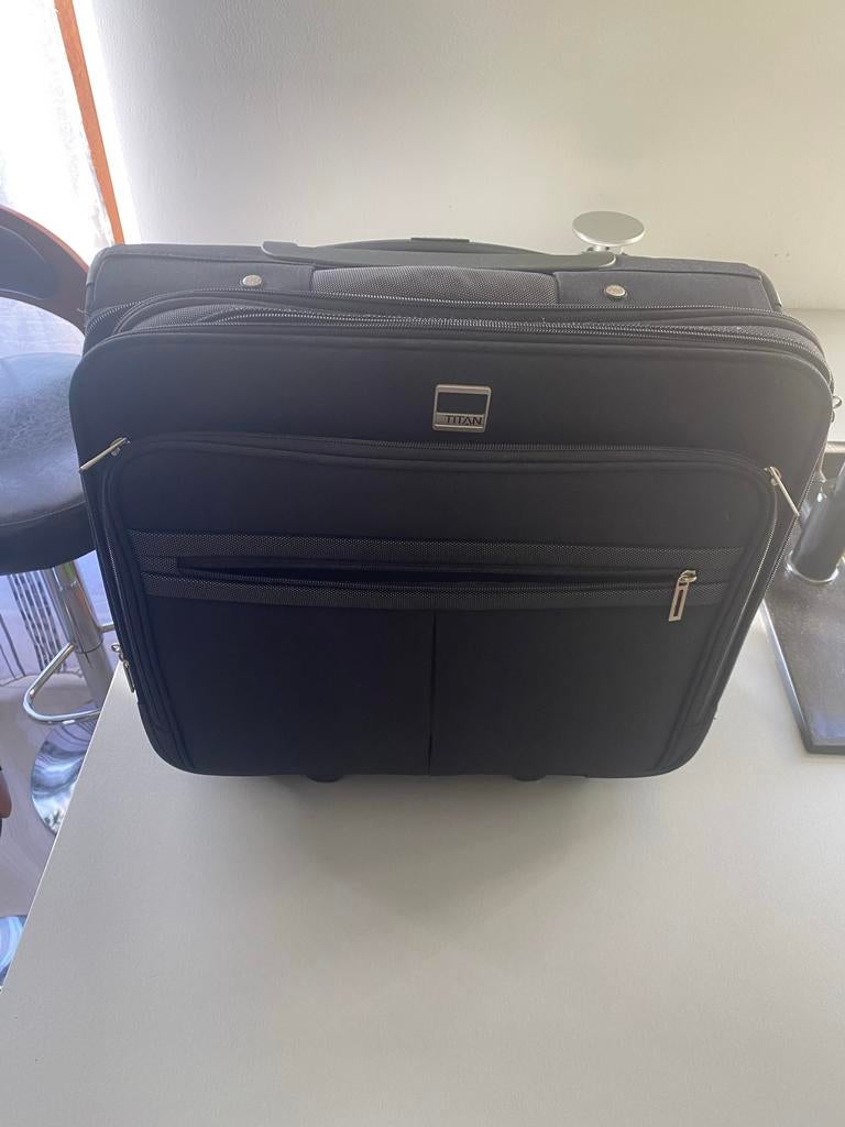 Titan Business Trolley / Reistas - Zwart - Zeer Goed!, Sieraden, Tassen en Uiterlijk, Koffers, Ophalen, Overige materialen, 50 tot 60 cm
