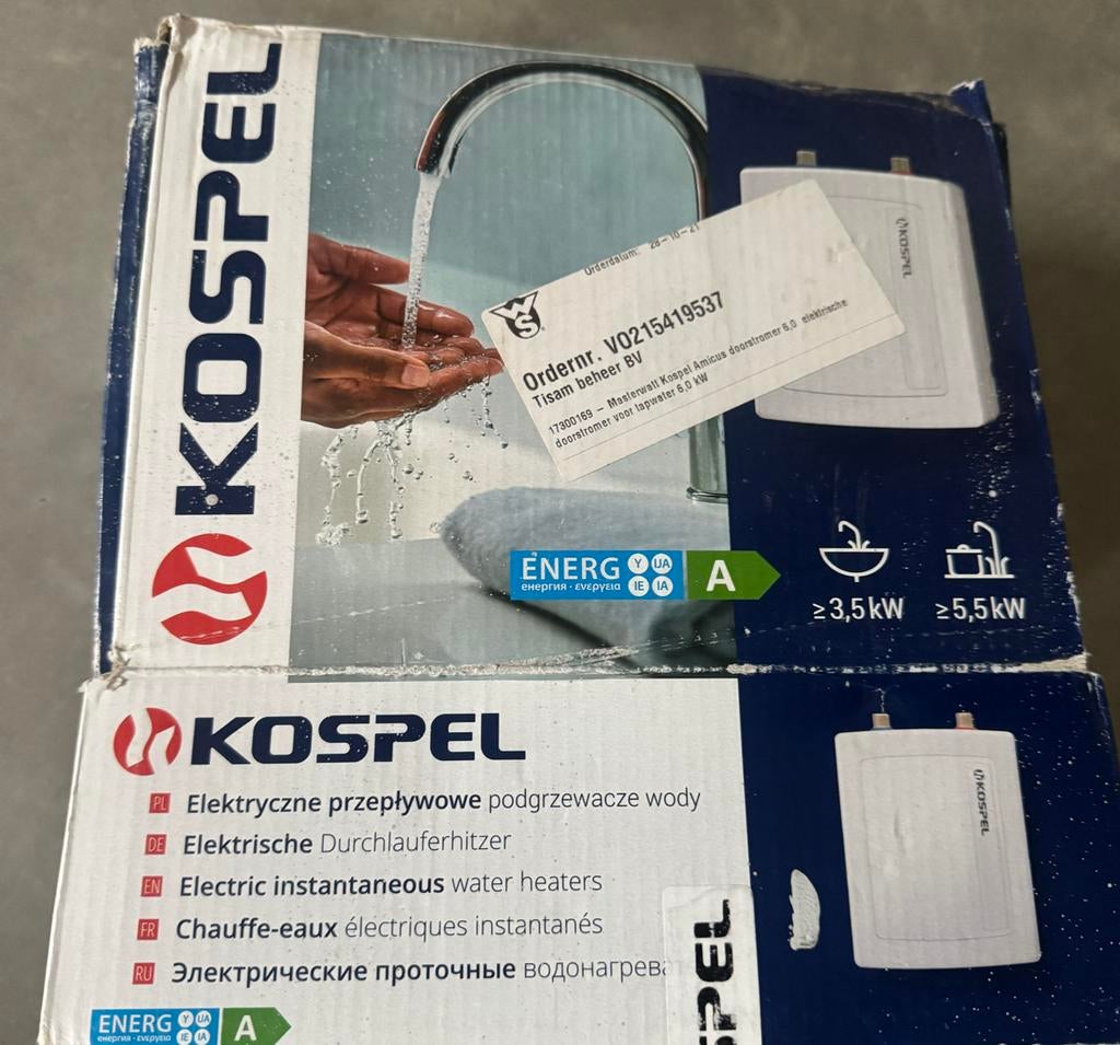 Kospel Elektrische Doorstromer, Doe-het-zelf en Verbouw, Geisers en Boilers, Ophalen of Verzenden, Minder dan 3 jaar oud, Minder dan 20 liter