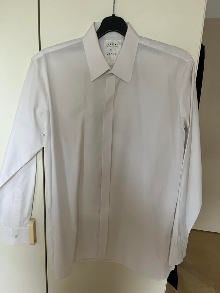 Overhemd wit. Mt 41/5 z.g.a.n., Ophalen of Verzenden, Zo goed als nieuw, Wit, Halswijdte 41/42 (L)