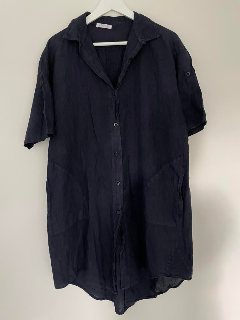 Linnen jurk / tuniek G. Ricceri Italy, Kleding | Dames, Blauw, Maat 42/44 (L), G. Ricceri Italy, Ophalen of Verzenden