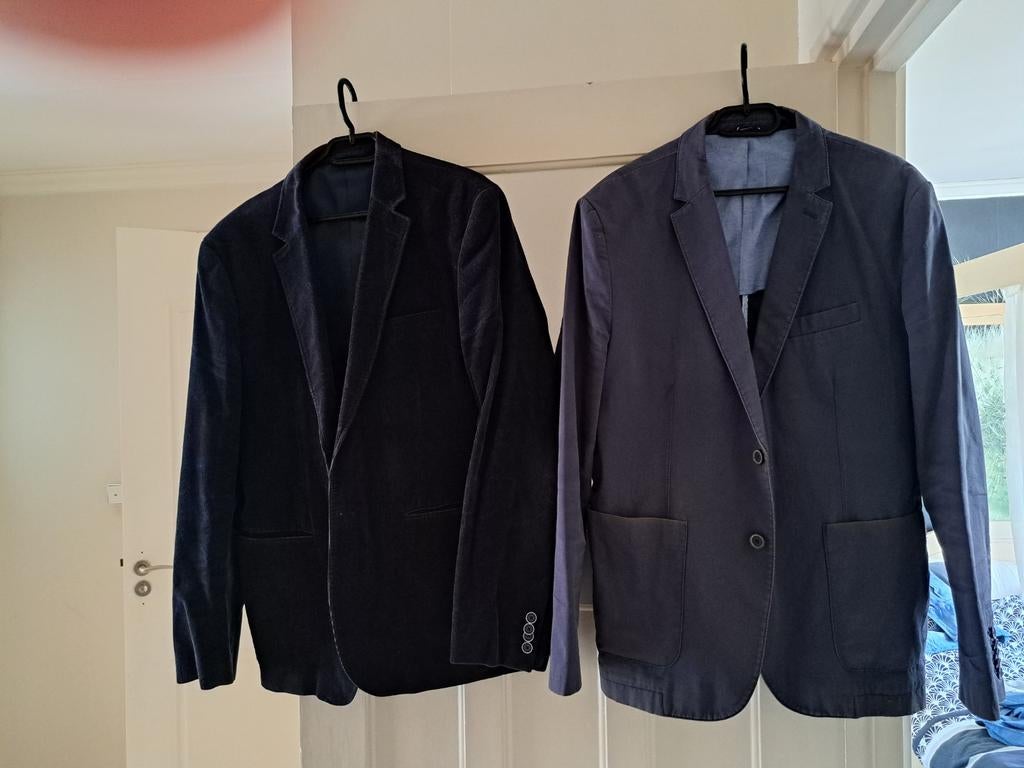 2 donker blauwe colberts maat 54, Ophalen of Verzenden, Maat 52/54 (L), Blauw