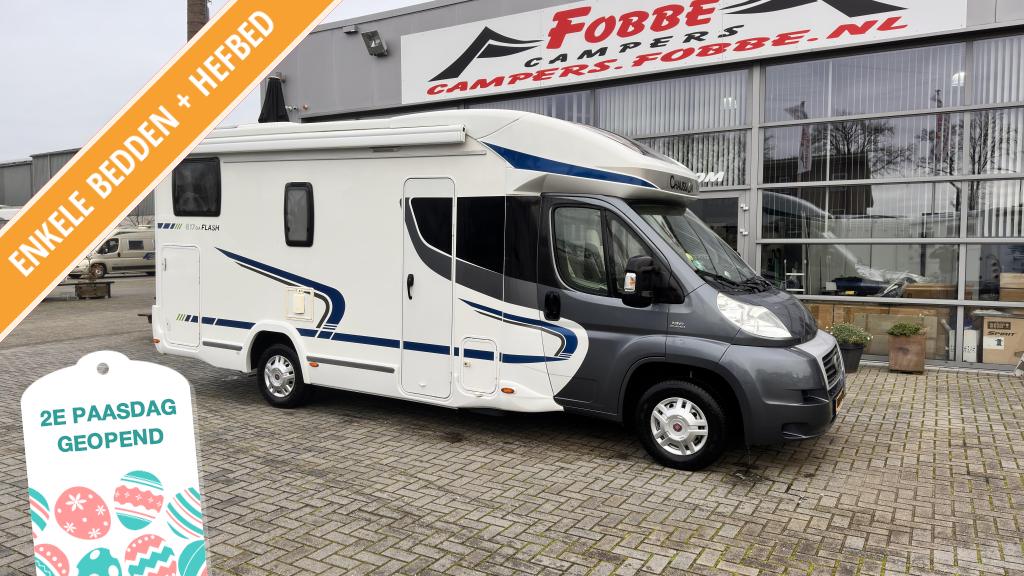 Enkele bedden|hefbed Chausson Flash 617 Uit 2015 58dkm 130PK, Ringverwarming, Fiat, Tot en met 3, Luifel