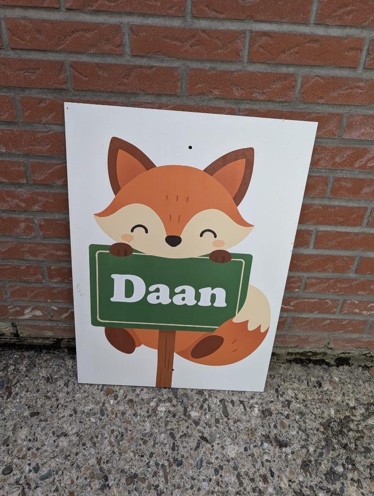 Geboortebord Vosje, Ophalen, Zo goed als nieuw, Geboortebord