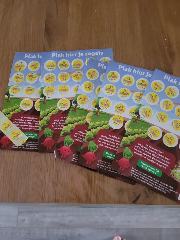 5 volle spaarkaarten Lidl Mini's + 2 losse zegels, Ophalen of Verzenden