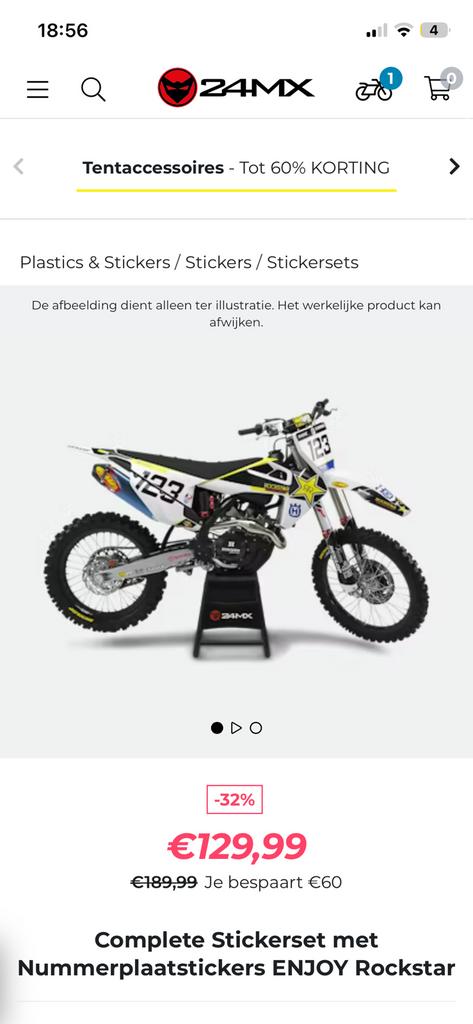 Husqvarna fc 450 250 2025 stickerset rockstar ktm sxf, Ophalen of Verzenden, Zo goed als nieuw, Overige merken