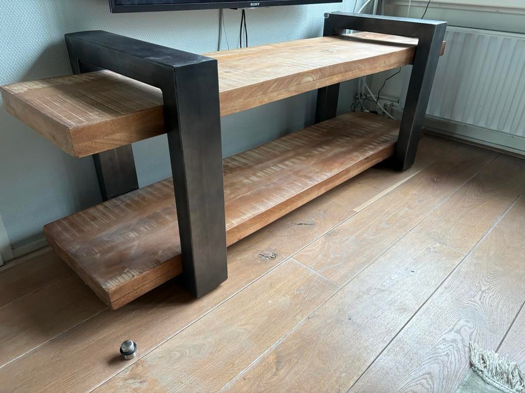 Robuust TV Meubel / Dressoir | Mangohout | 150cm, Huis en Inrichting, Ophalen, 150 tot 200 cm, Zo goed als nieuw, Minder dan 100 cm