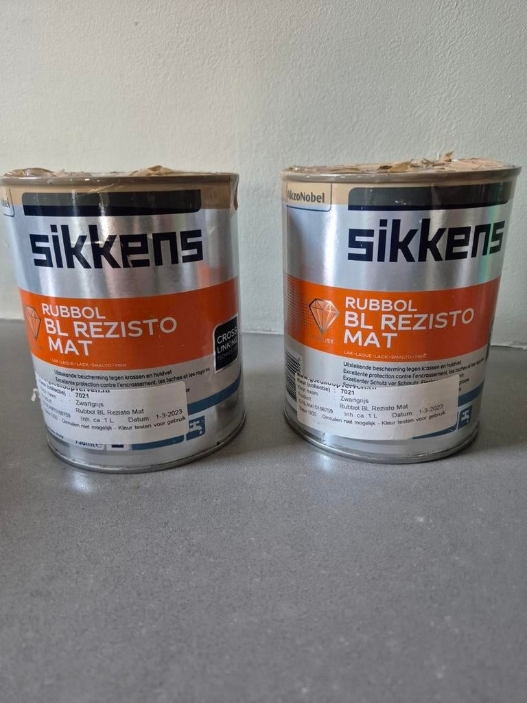 Sikkens Rubbol BL Rezisto Mat 7021 Zwartgrijs Houtlak 1L, Doe-het-zelf en Verbouw, Verf, Beits en Lak, Ophalen, Zwart, Nieuw, Lak