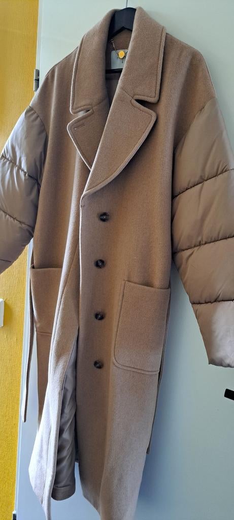 Dante6 camel jas Goyela coat, hazelnoot, blinde sluiting,, Verzenden, Zo goed als nieuw, Maat 42/44 (L), Bruin
