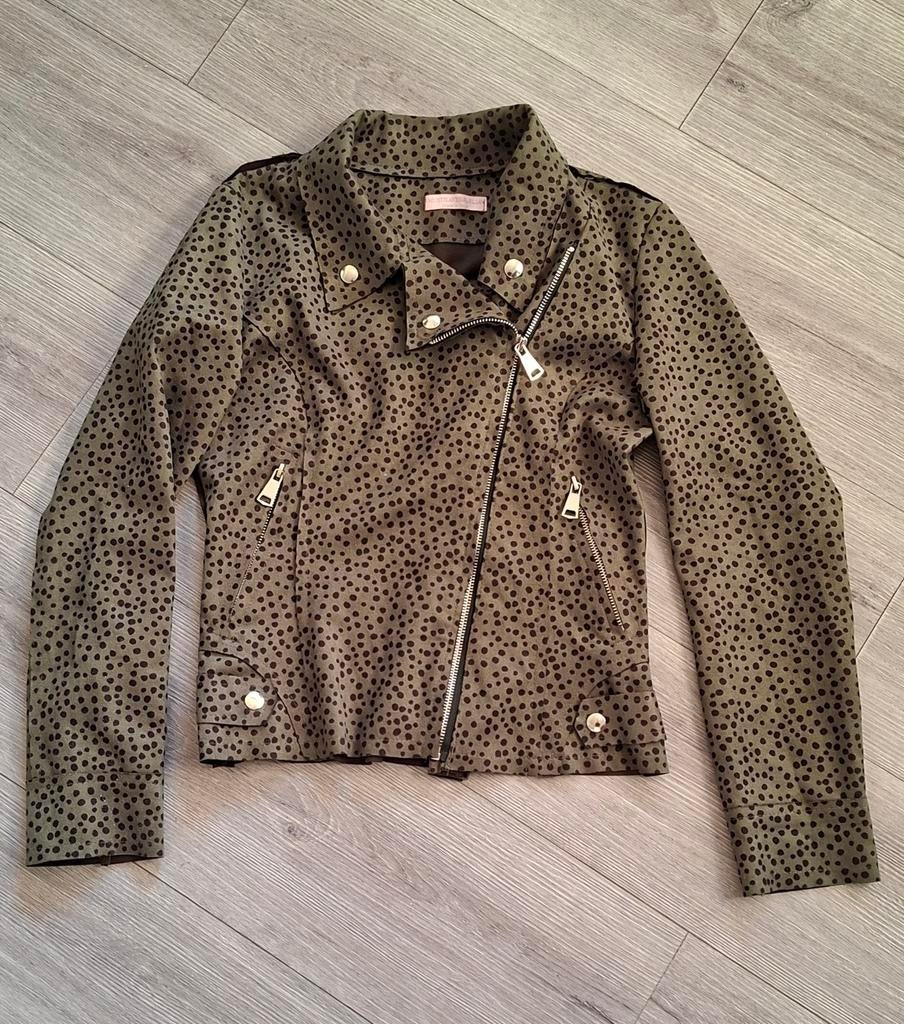 Groen biker jack maat S, Kleding | Dames, Jasjes, Kostuums en Pakken, Ophalen of Verzenden, Zo goed als nieuw, Groen