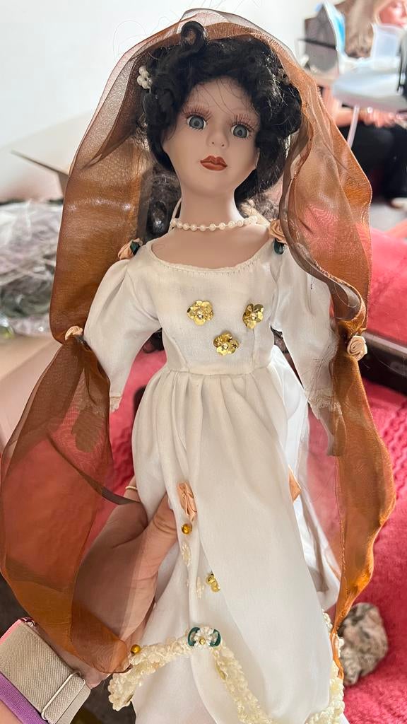 Partij Porseleinen Poppen - Compleet en Onbeschadigd, Verzamelen, Poppen, Ophalen, Gebruikt, Pop