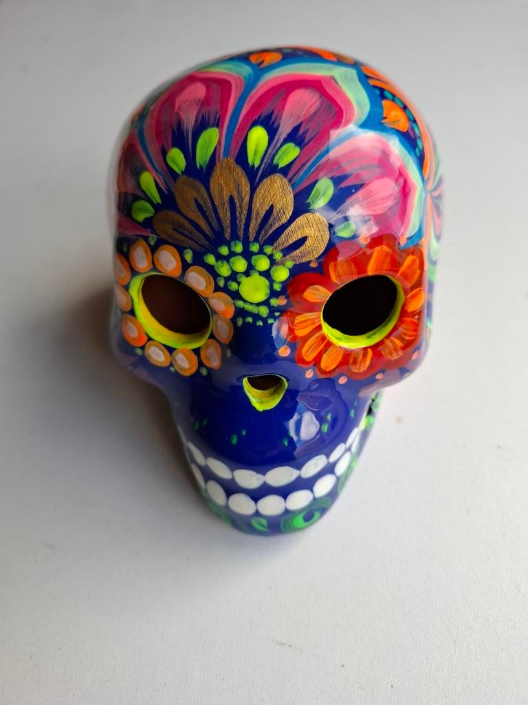 Mooi handgemaakte en geschilderde Mexicaanse Skull, Ophalen of Verzenden