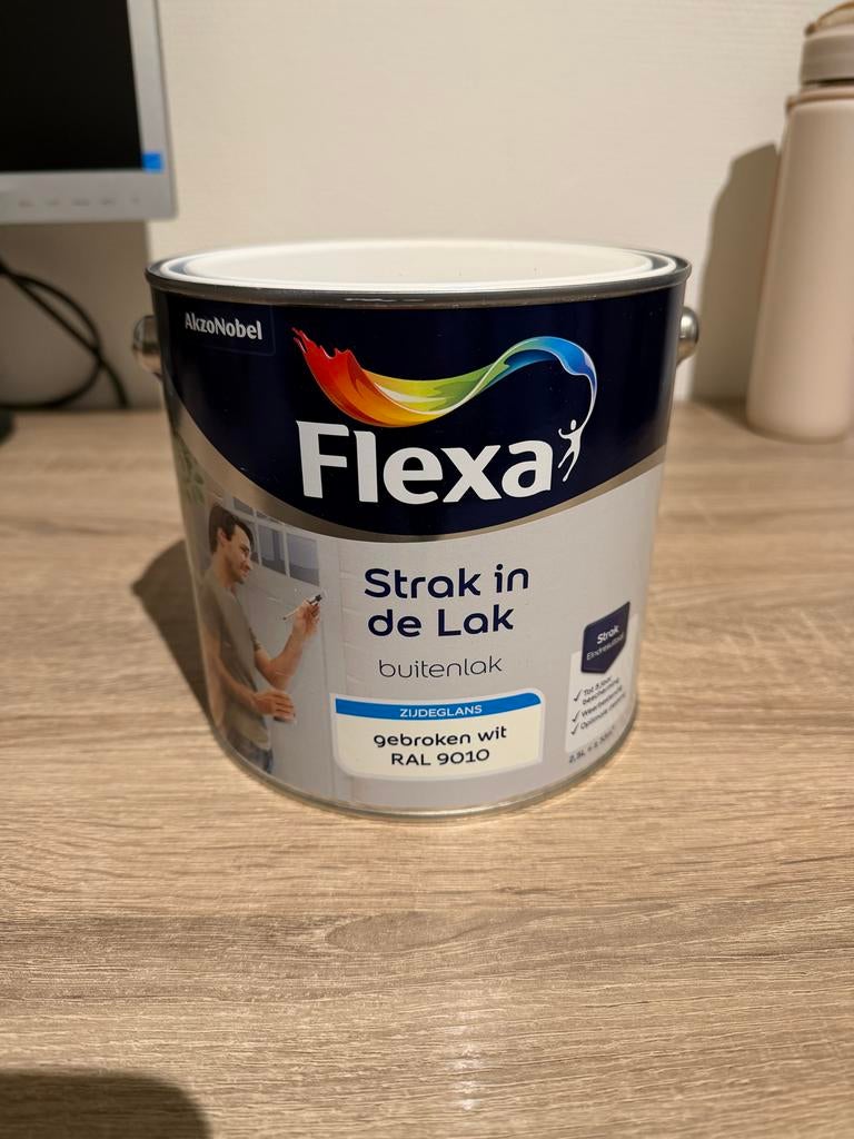 Flexa Strak in de Lak Buitenlak Zijdeglans Gebroken Wit, Ophalen, Wit, Nieuw, Lak