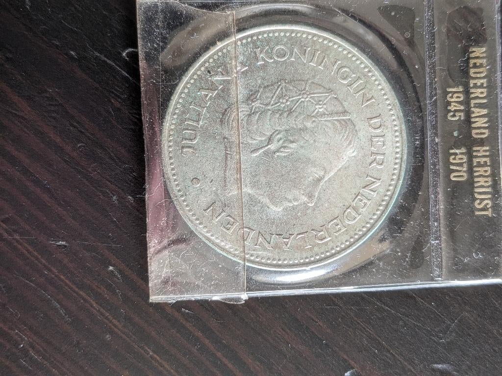 1 zilveren 10 gulden munt 1945-1970, Koningin Juliana, Zilver, Ophalen of Verzenden, Losse munt