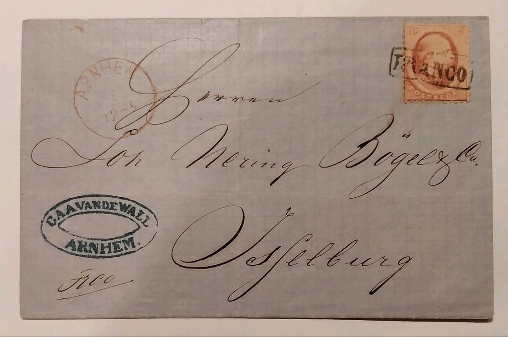 F251. 1854. Brief met nvph 5 er op., Ophalen of Verzenden