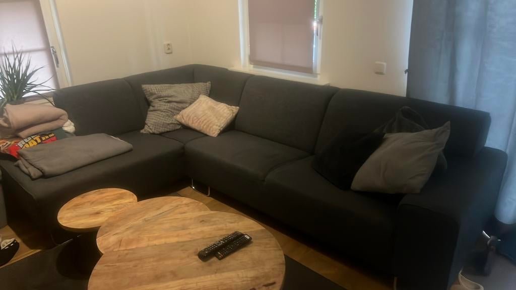 Nette hoekbank (rechts) te koop antraciet, Ophalen of Verzenden, Zo goed als nieuw, Stof