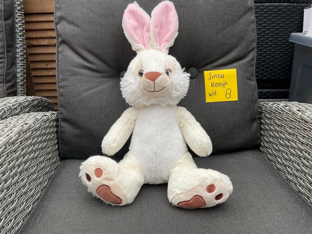 Nieuwe zgan witte Simba paashaas haas of konijn knuffel 35cm, Ophalen, Nieuw