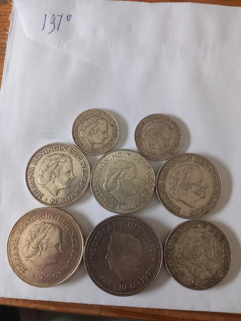 munten Nederland zilveren 1970, Postzegels en Munten, Munten | Nederland, Koningin Juliana, Setje, Zilver, Ophalen of Verzenden