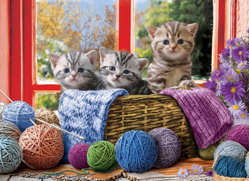 Eurogeaphics - Knittin’ Kittens - 500XL stukjes, Ophalen of Verzenden, 500 t/m 1500 stukjes, Nieuw, Legpuzzel