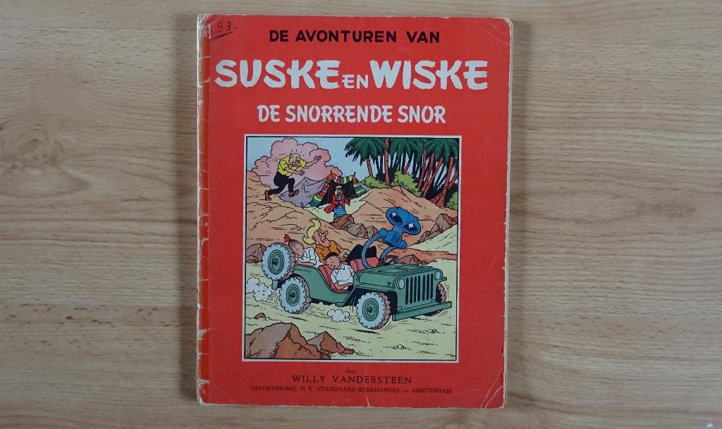 Suske en Wiske 19, de snorrende snor, 1e druk 1958, Boeken, Stripboeken, Gelezen, Eén stripboek, Ophalen of Verzenden