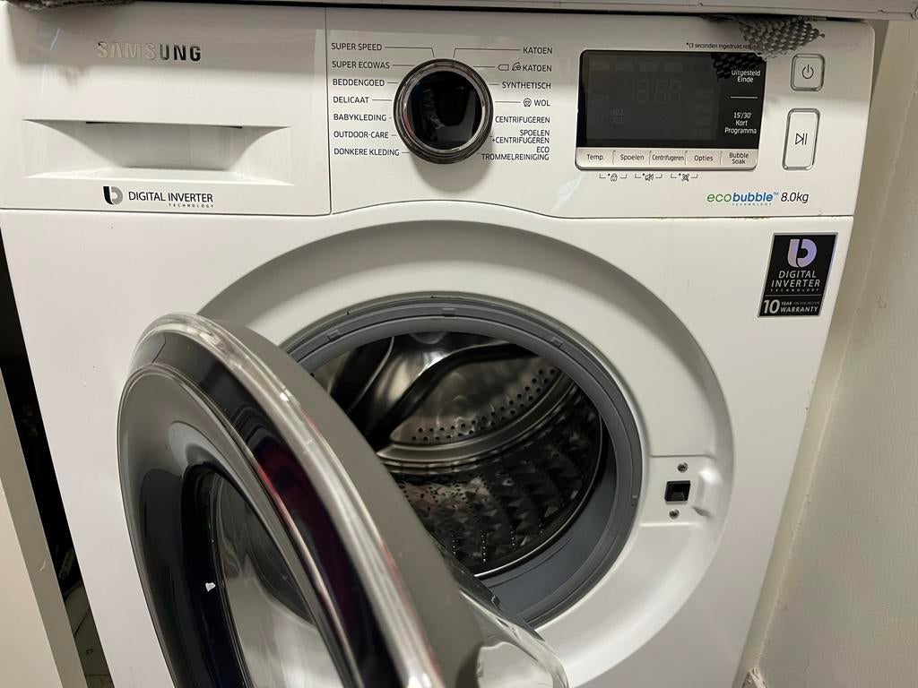 Samsung Wasmachine 8kg EcoBubble Digital Inverter, Witgoed en Apparatuur, Wasmachines, Gebruikt, Voorlader, 8 tot 10 kg, 85 tot 90 cm