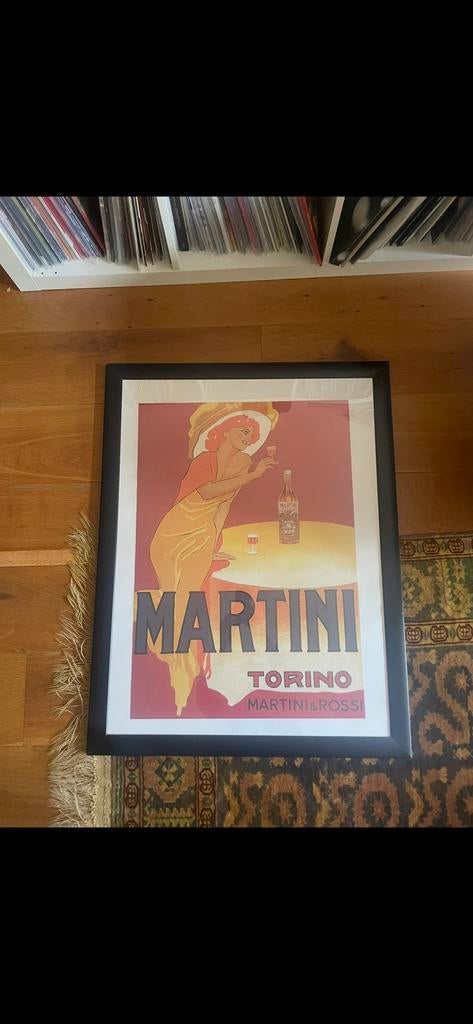 Martini poster uit Italie, Verzamelen, Ophalen, Rechthoekig Staand, Met lijst, Zo goed als nieuw