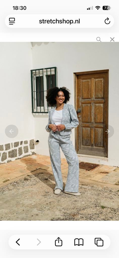 Nieuw &Co Woman spijkerstof set: jasje & broek (Maat M/40), Ophalen, Nieuw, Maat 38/40 (M), Blauw