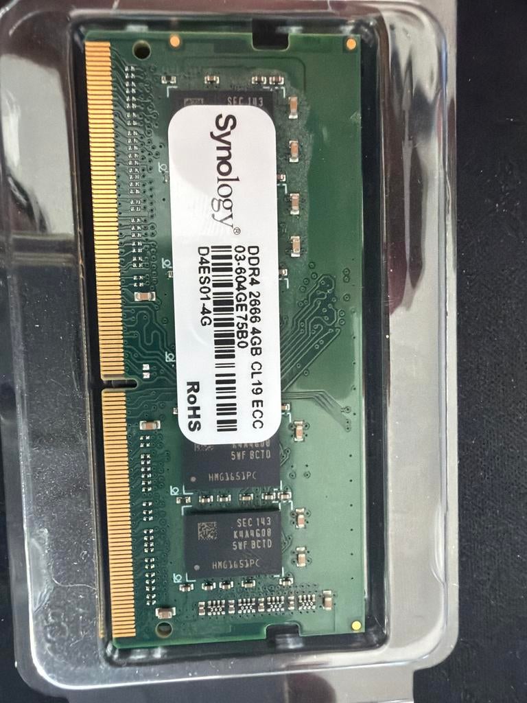 Synology DDR4 2666MHz 4GB CL19 ECC RAM Geheugenmodule, Computers en Software, RAM geheugen, Server, DDR4, Nieuw, Ophalen of Verzenden
