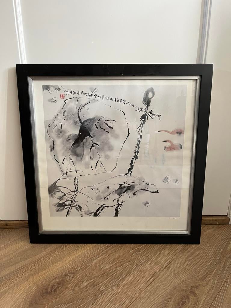 Aziatische prent ingelijst, Ophalen of Verzenden