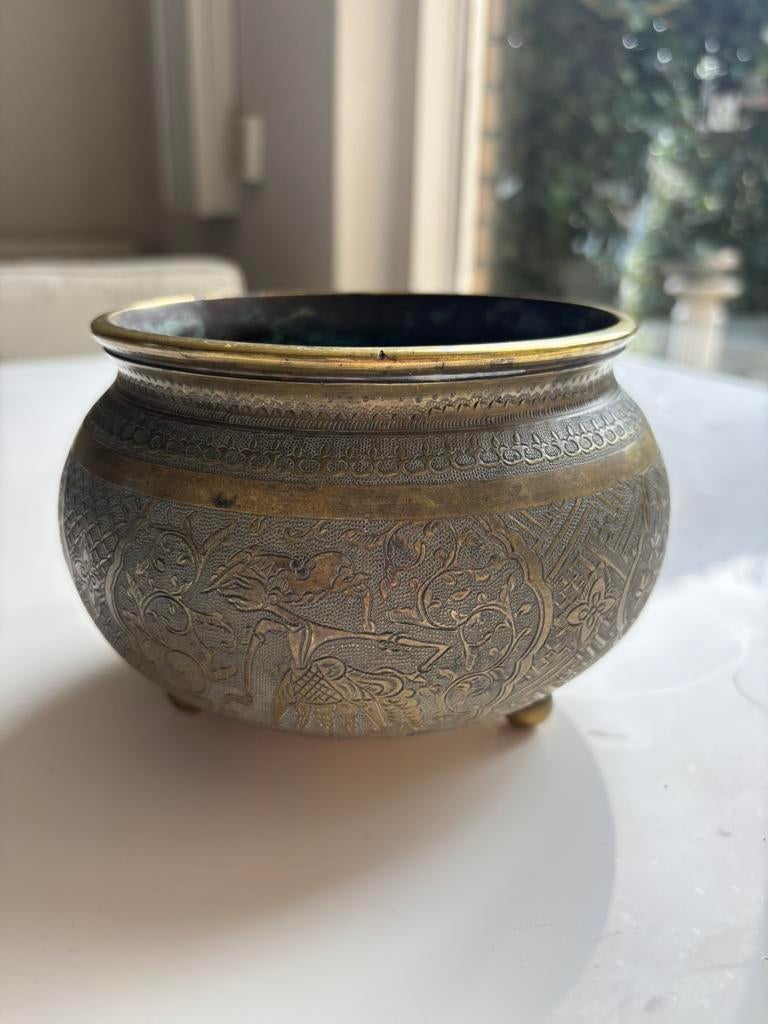 Bronzen bloempot, Ophalen of Verzenden