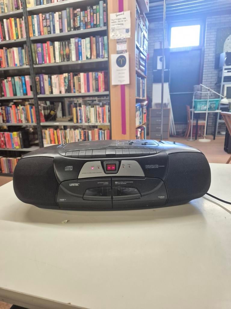 Lifetec Draagbare CD Dubbele Cassette Recorder Radio, Gebruikt, Onbekend, Lifetec, Ophalen of Verzenden