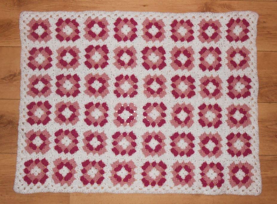 Deken Gehaakt Wit Roze Kinder Deken Meisje Geboorte Cadeau, Ophalen of Verzenden, Nieuw, 100 cm of meer, Deken