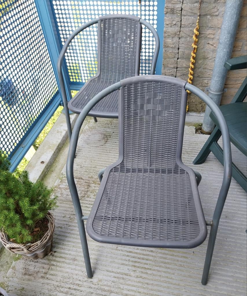 Tuinstoel 2x, Tuin en Terras, Tuinstoelen, Ophalen, Zo goed als nieuw, Kunststof, Stapelbaar