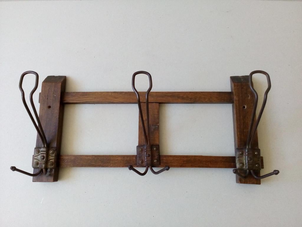 Brocante Wandkapstokje. Jassen/hoeden. Eikenhout., Huis en Inrichting, Woonaccessoires | Kapstokken, Wandkapstok, Gebruikt, Ophalen of Verzenden