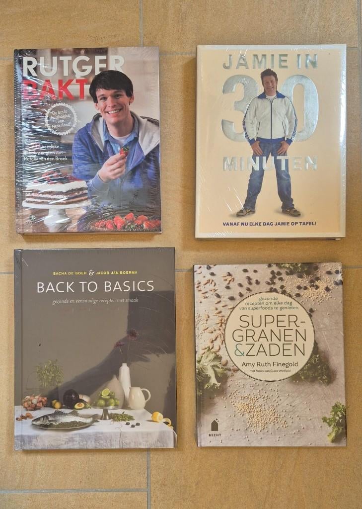 4 Kookboeken o.a. Jamie in 30 minuten en Rutger Bakt - Nieuw, Boeken, Kookboeken, Ophalen of Verzenden, Nieuw, Overige gebieden