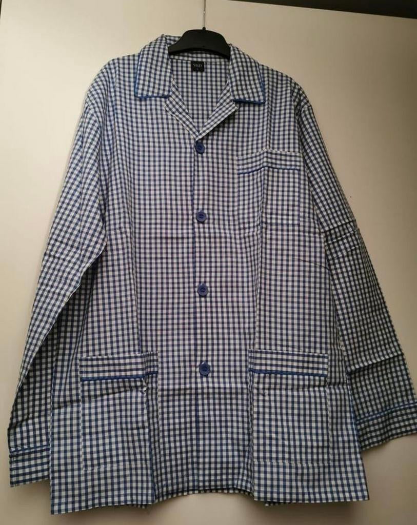 Heren pyjama blauw geblokt maat L katoen V&D, Ophalen of Verzenden, Nieuw, Maat 52/54 (L)