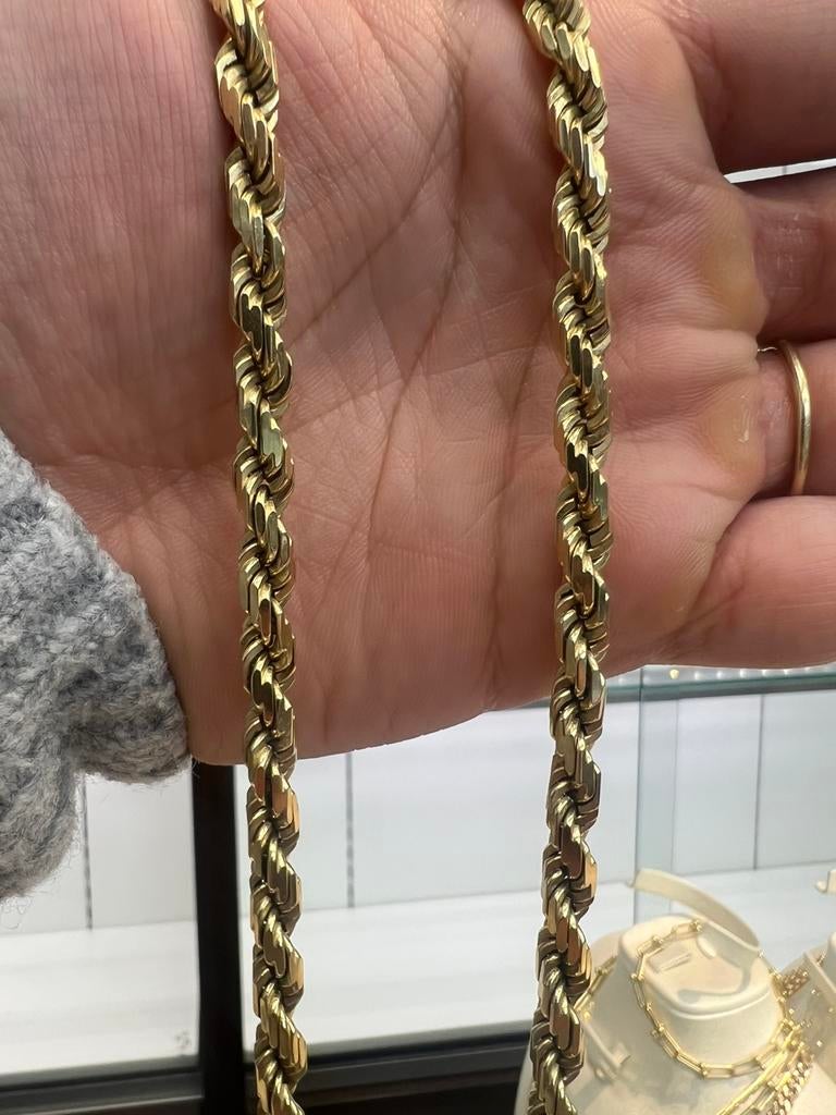 18k gouden rope ketting massief 110 gram, Ophalen of Verzenden, Zo goed als nieuw, Goud