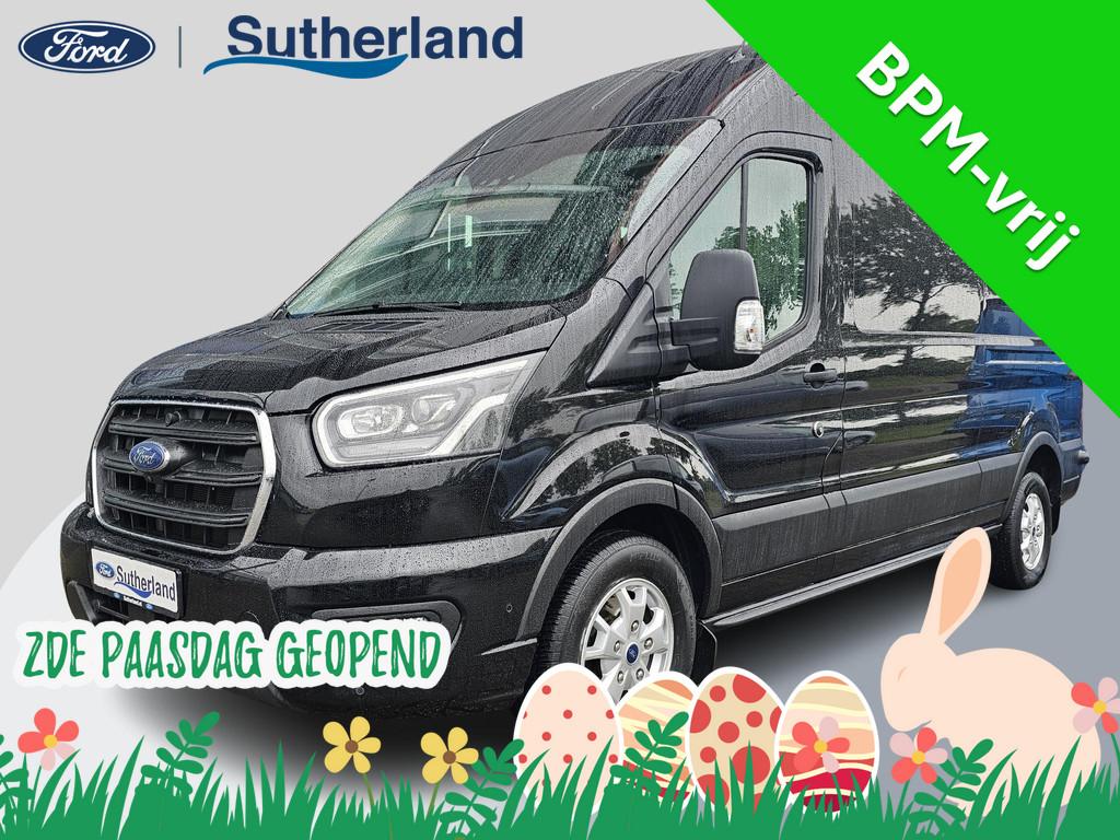 Ford Transit 350 2.0 TDCI L3H3 Limited 185pk Automaat | Xeno, Stof, 4 cilinders, Zwart, Origineel Nederlands
