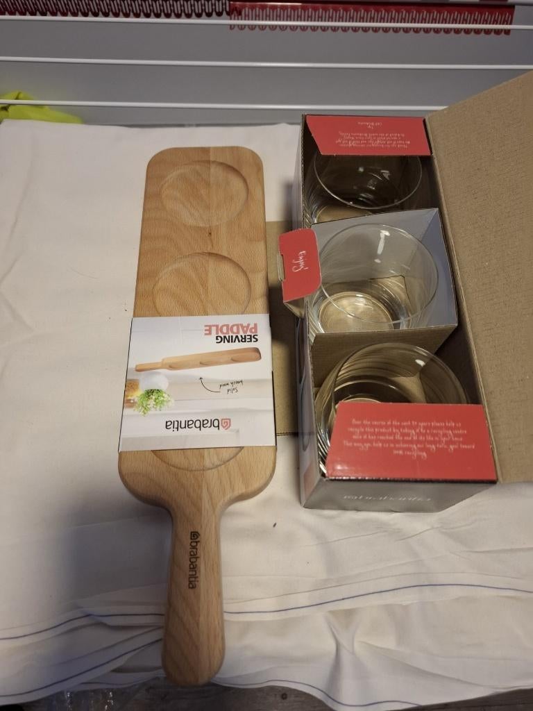 Brabantia serveerplant met 3 glazen schaaltjes, Overige materialen, Overige typen, Nieuw, Ophalen of Verzenden