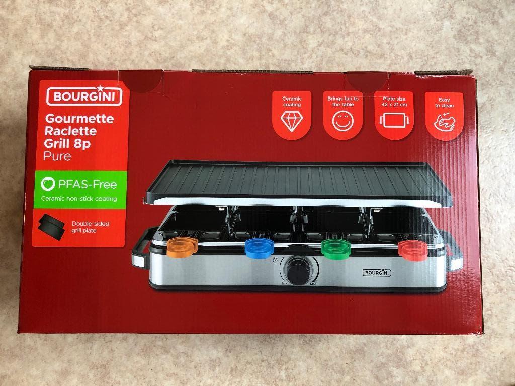 Bourgini Gourmette Raclette Pure - Gourmetstel - nieuw, Witgoed en Apparatuur, Gourmetstellen, Ophalen of Verzenden, Nieuw, 8 personen of meer