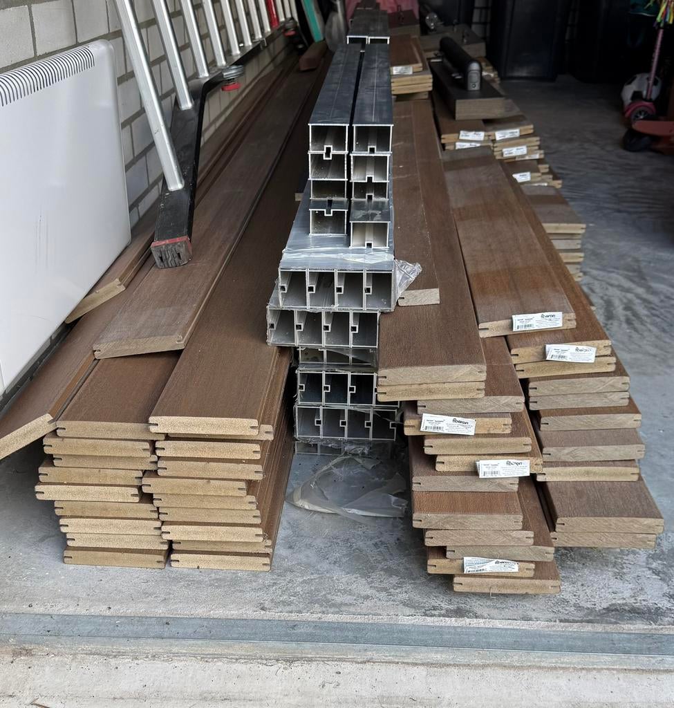 Composiet vlonderplanken met bevestigingsmateriaal, Minder dan 25 mm, Nieuw, Ophalen of Verzenden, Plank