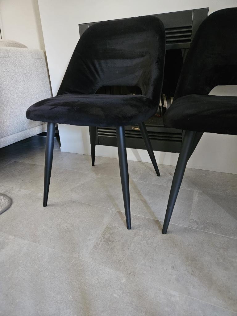 Zwarte eetkamerstoelen, Ophalen, Zo goed als nieuw, Zie foto s, Minder dan 4 stoelen