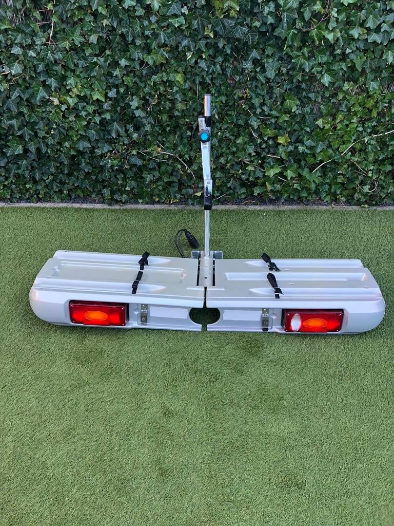 Opklapbare fietsendrager voor 2 e bikes, Ophalen of Verzenden, Zo goed als nieuw, Trekhaakdrager