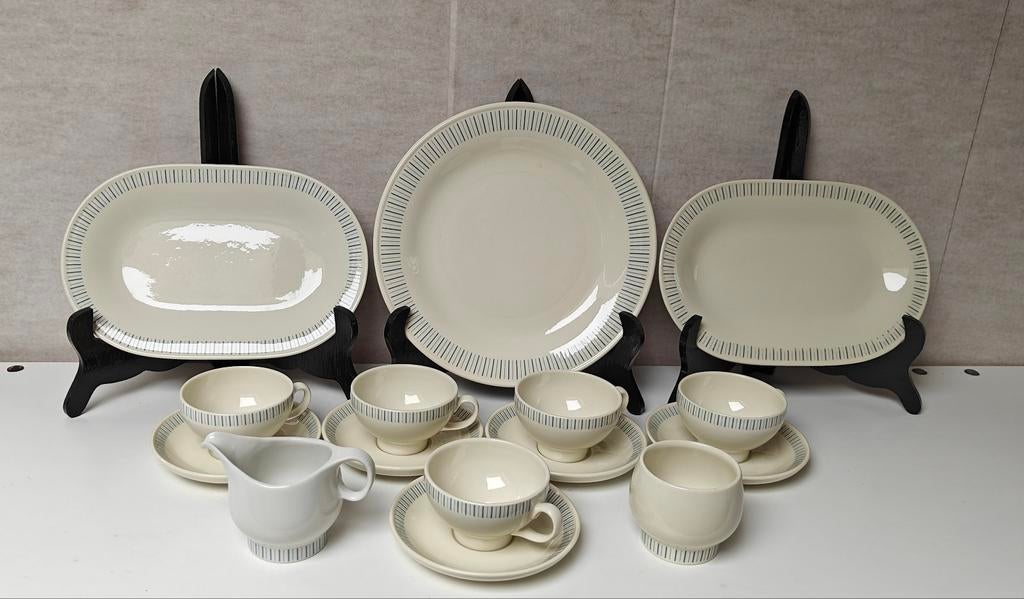 Restpartij Sphinx porselein: serviesgoed met blauwe streep, Ophalen of Verzenden