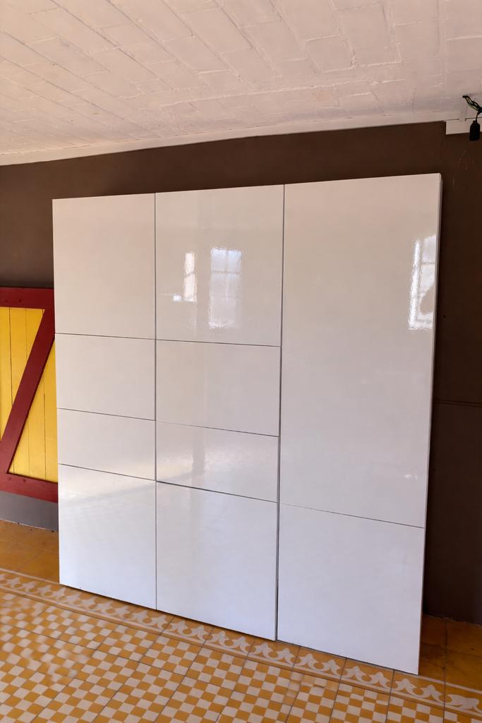 BESTÅ kast 193/230x180– hoogglans wandkast, Ophalen, Hoogglans witte fronten, lades, deuren, flexibel in te delen, Gebruikt, Met deur(en)