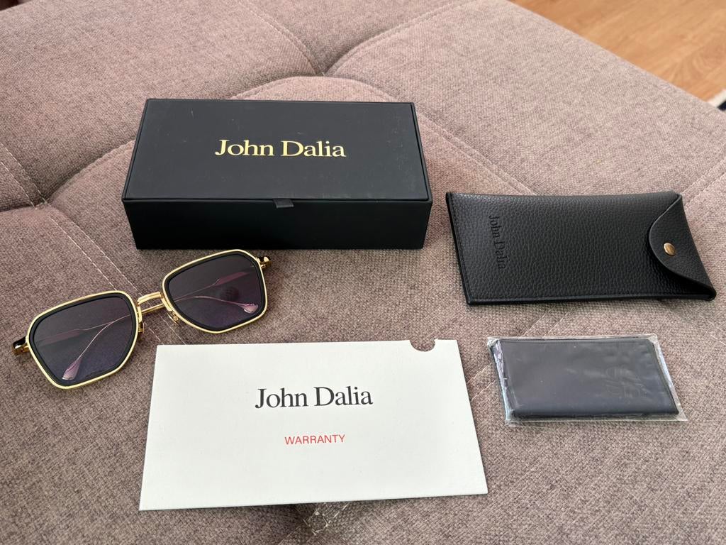 John Dalia Andre Gold/Black, Overige merken, Zonnebril, Zwart, Nieuw