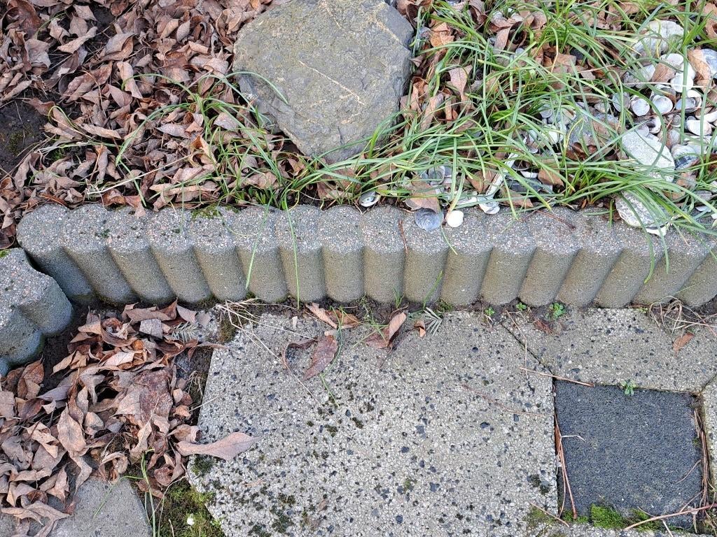 Opsluitbanden grijs palissade/paaltjes 6x, Ophalen, Gebruikt, Overige typen, Minder dan 5 m²