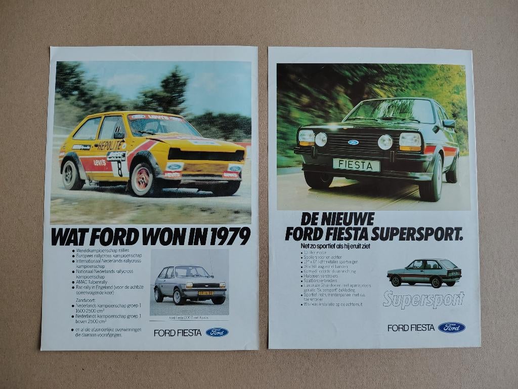 Reclame (uit oud tijdschrift) Ford Fiesta/ S (1979), Verzenden, Gebruikt, Auto's