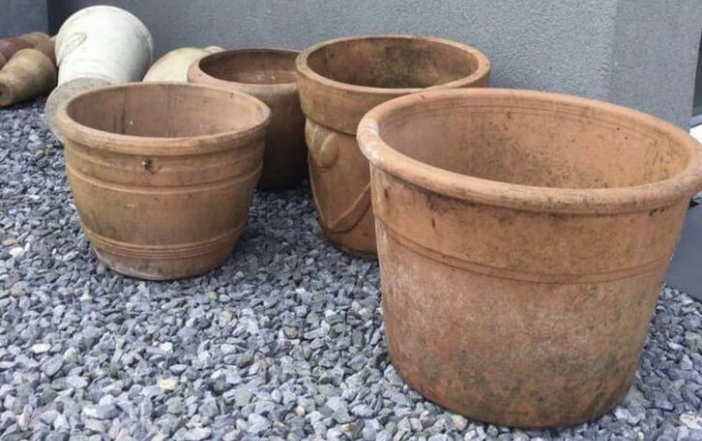 oud Hollandse terracotta kwaliteit unieke bloempotten, Tuin en Terras, Bloempotten, Rond, Ophalen of Verzenden, Zo goed als nieuw